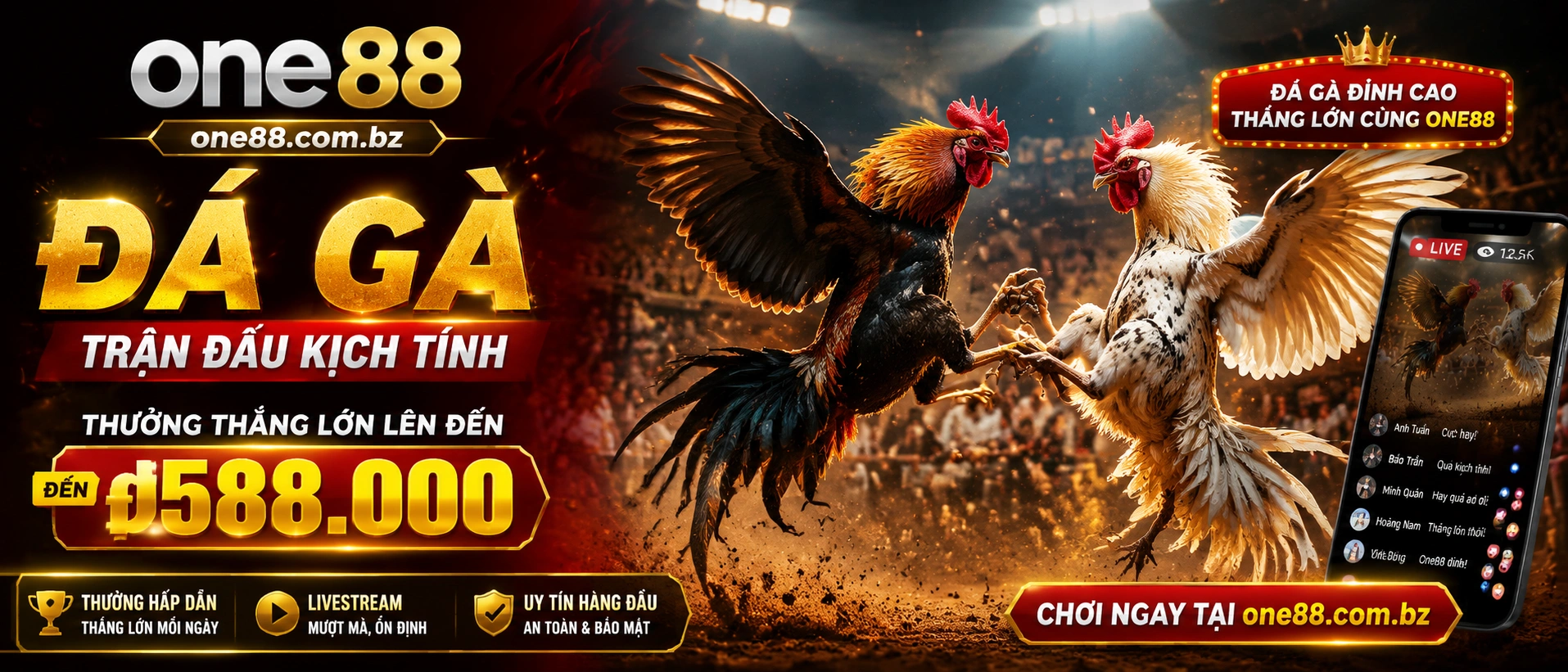 Không gian xem Đá Gà và danh mục nội dung trên mobile