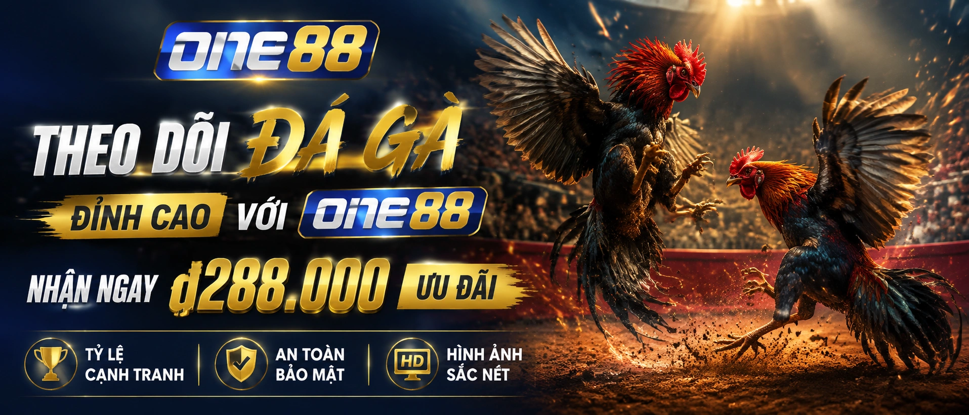 Giao diện Đá Gà trên One88 với bố cục danh mục rõ ràng